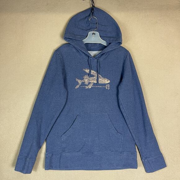 Patagonia Tops - Patagonia Hoodie Womens S Blue Flying Fish Graphic Long Sleeve Monk Sweatshirt